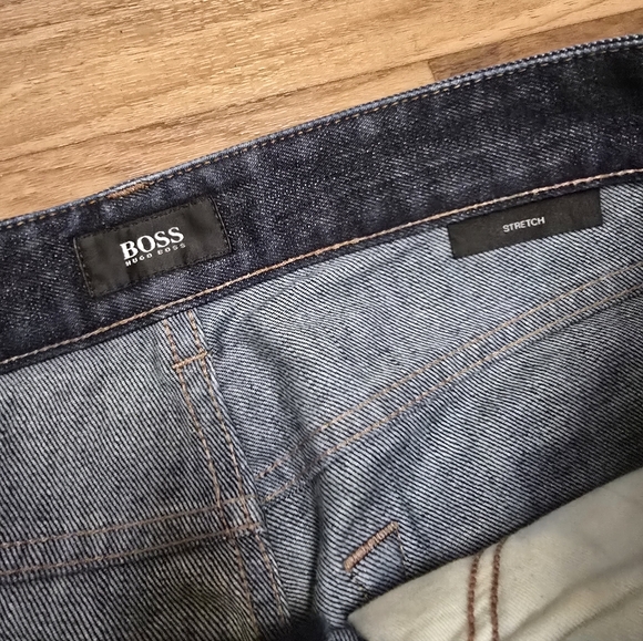 Hugo Boss Mens Jeans Slim Fit 34x30 Dark Wash Black Stretch - Picture 7 of 7